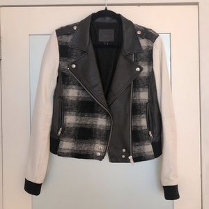 PAIGE leather & wool biker jacket